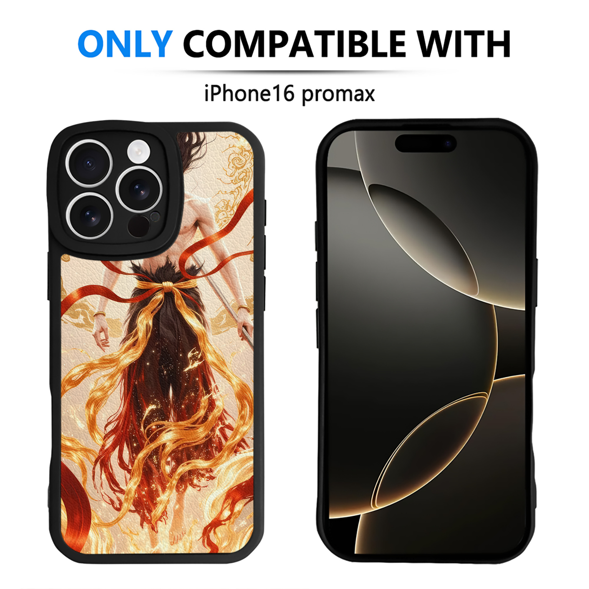（画像用） Ne Zha 2 ナタ 魔童の大暴れ 【iPhone 16シリーズ対応】シリコンスマホケース（レザー調） 材質：シリコン